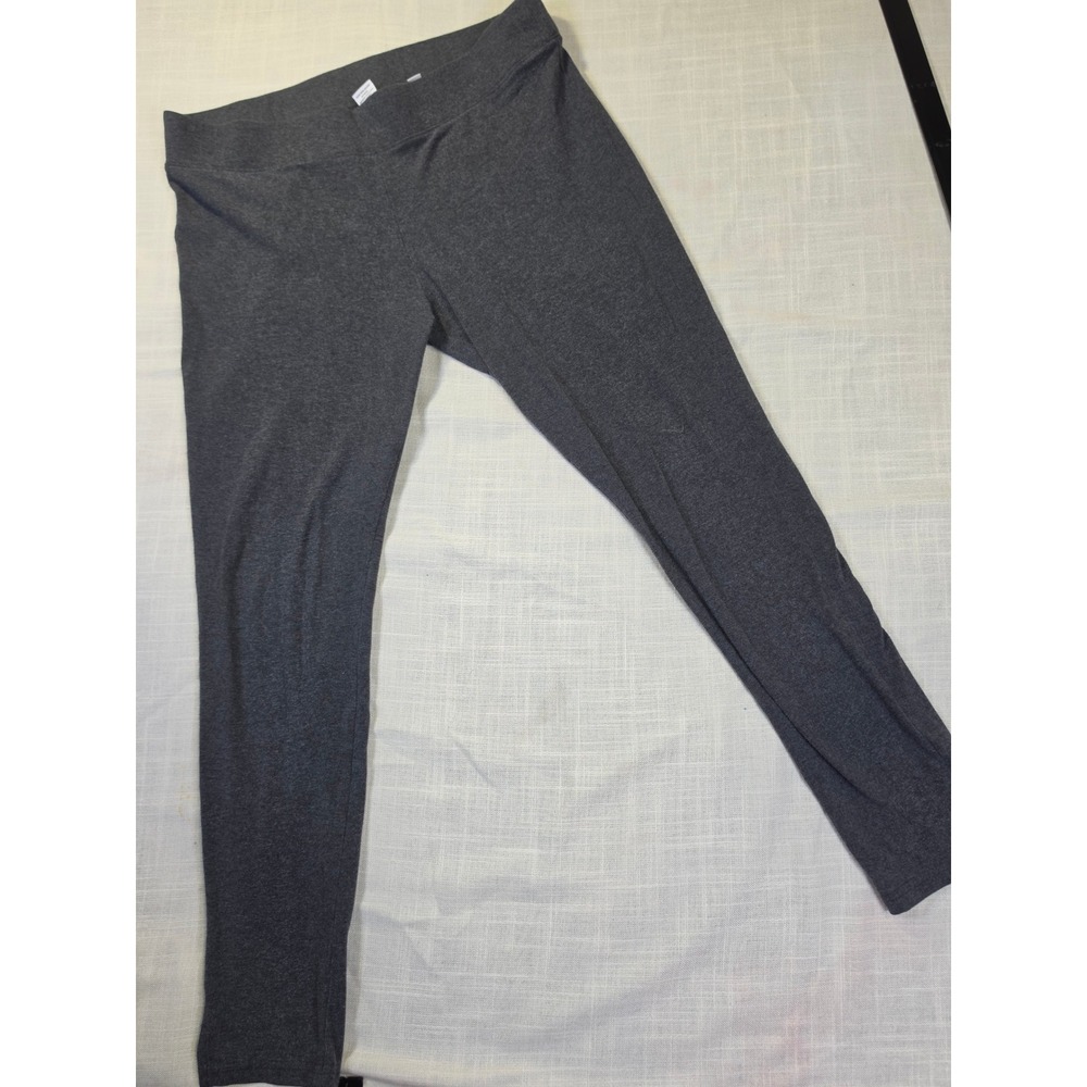 Utopia by HUE Charcoal Gray Heather Leggings Ankle Slit XL